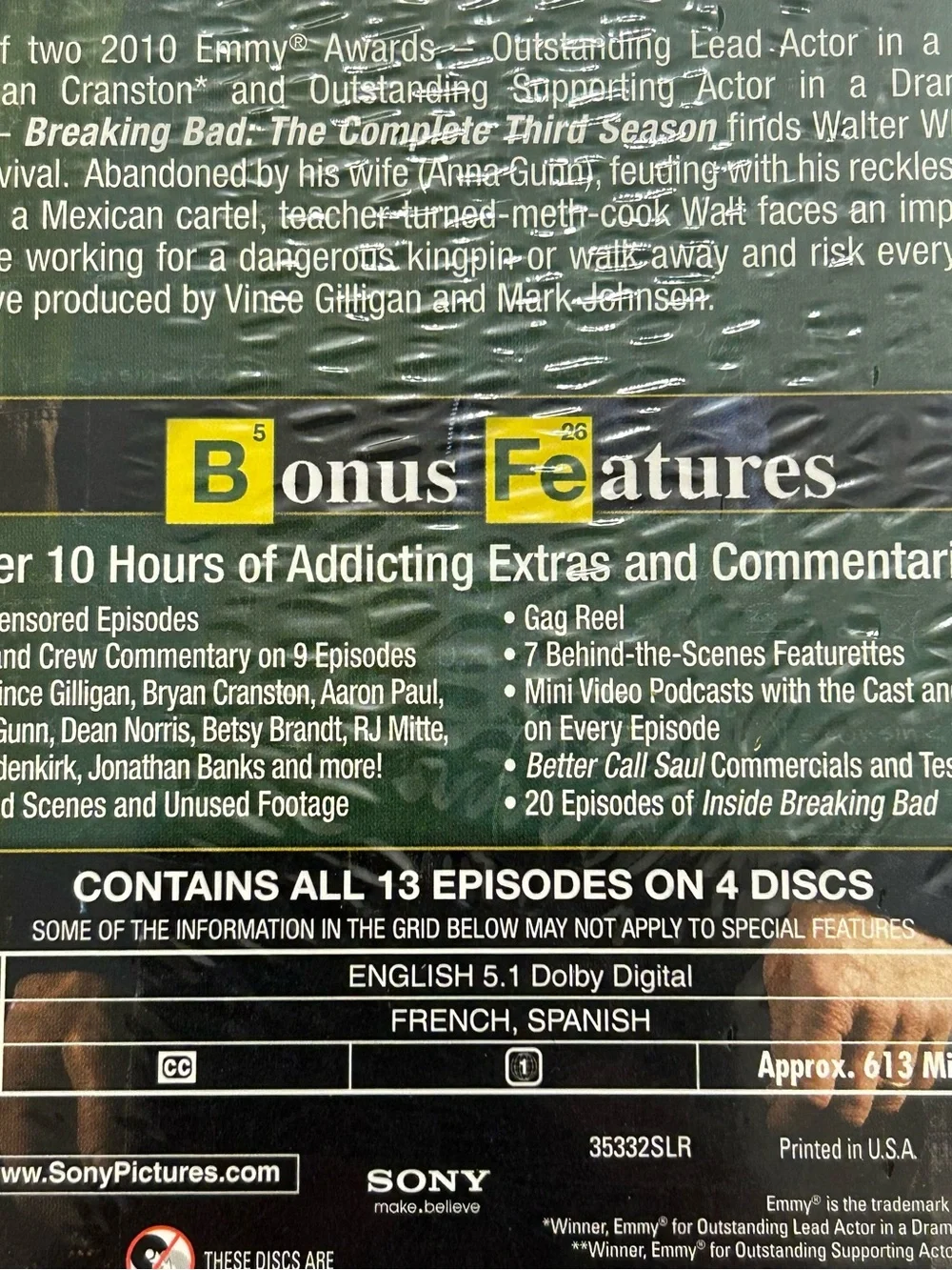 Breaking Bad Complete Third Season 3 DVD 2010 New Sealed AMC Bryan Cranston
